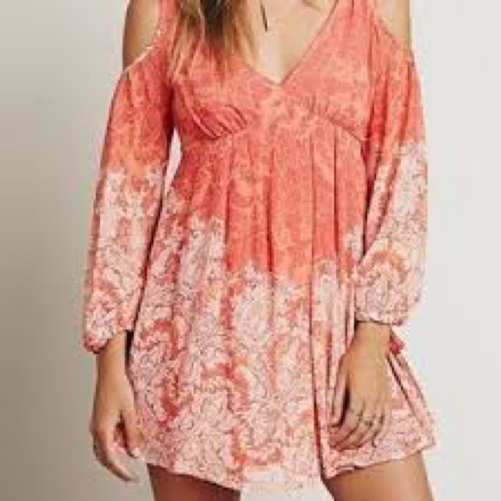 Elegant Coral and White Women's Dress